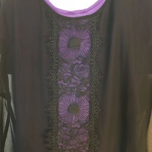 Torrid size 1 sheer black blouse